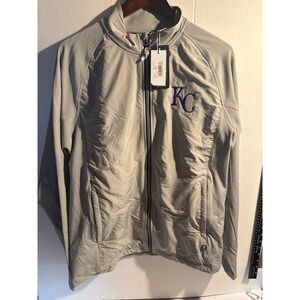 Cutter‎ & Buck Kansas City Royals Mens Grey Full Zip Jacket MCC00032 Size Medium